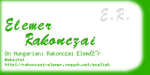 elemer rakonczai business card